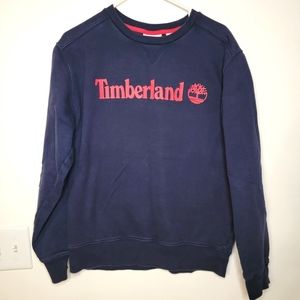 Vintage Timberland Weathergear Crewneck Sweatshirt Navy & Red Lg